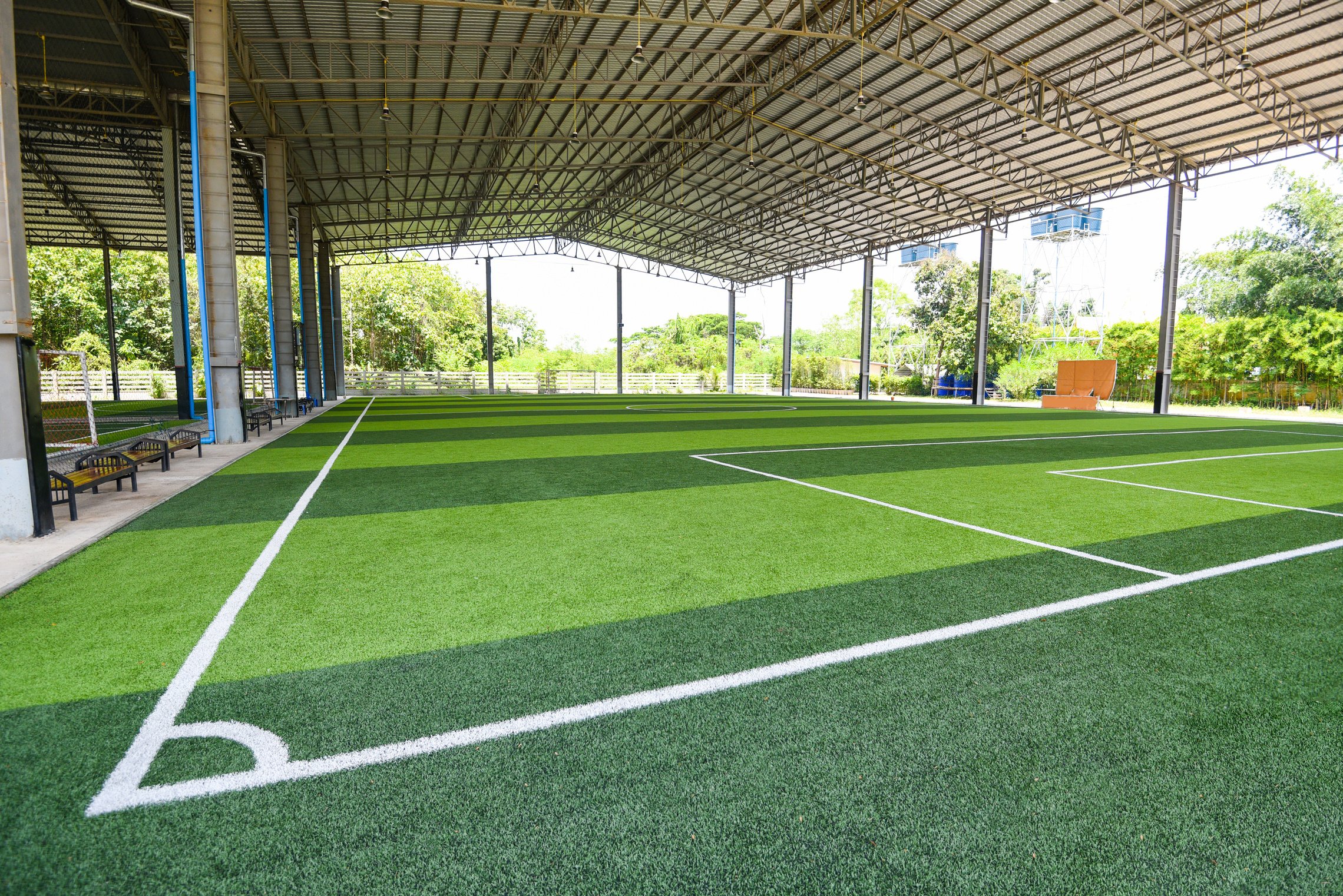 Futsal Field with Green Grass Sport Outdoor and Indoor - Footbal