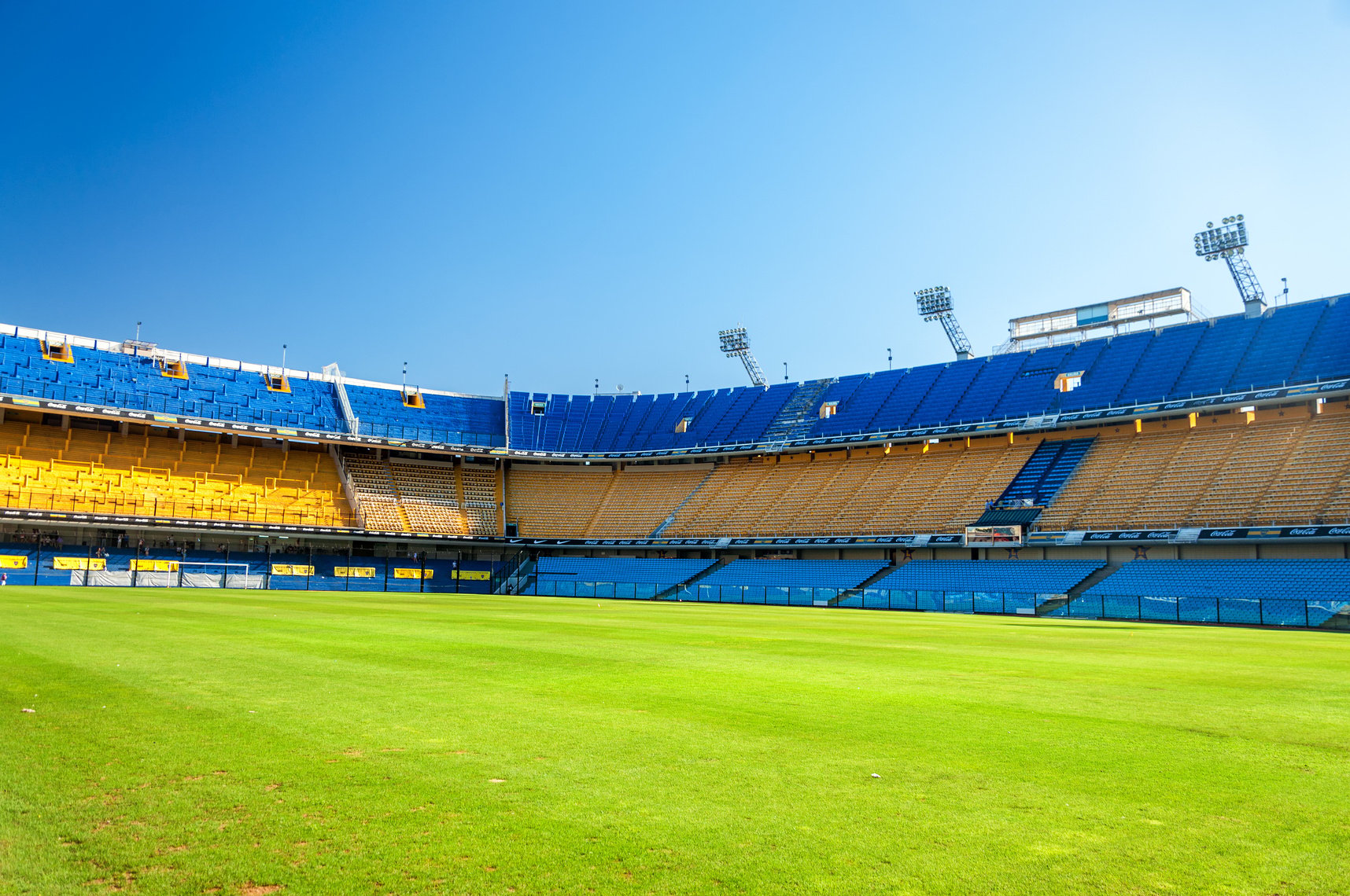 Empty Stadium with Clean Cut Grass